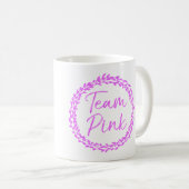 Team Pink Cute Flower Gender Reveal Party Women コーヒーマグカップ (正面右)