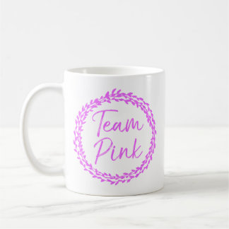 Team Pink Cute Flower Gender Reveal Party Women コーヒーマグカップ