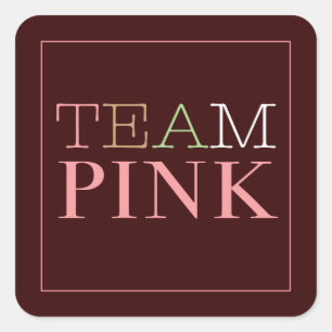 Team Pink for Girlジェンダー用ステッカーパーティー スクエアシール