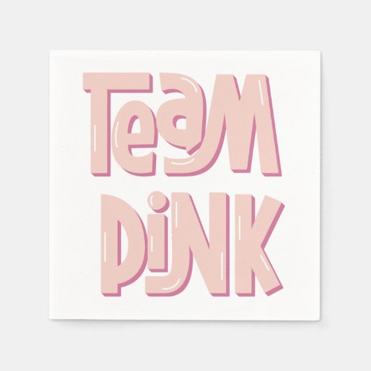 Team Pink Paper Napkin スタンダードカクテルナプキン (正面)