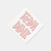 Team Pink Paper Napkin スタンダードカクテルナプキン (角)