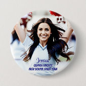 Team Player Custom Photo Button 缶バッジ (正面)