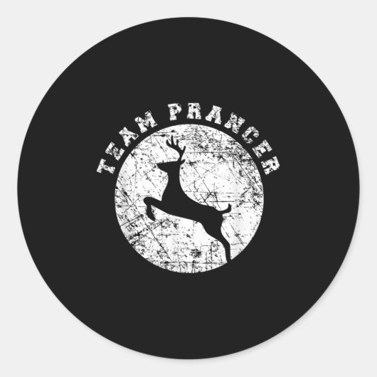 Team Prancer T Shirt, Funny Cute Christmas Gift Ki ラウンドシール (正面)