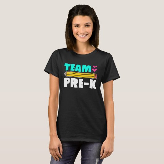Team Pre K  for School Teachers and pre k kids Tシャツ (正面フル)