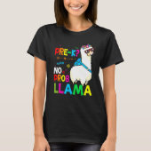 Team Pre K Teacher Rainbow No Prob Llama 100th Day Tシャツ (正面)