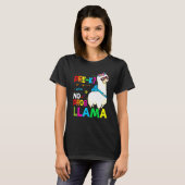 Team Pre K Teacher Rainbow No Prob Llama 100th Day Tシャツ (正面フル)