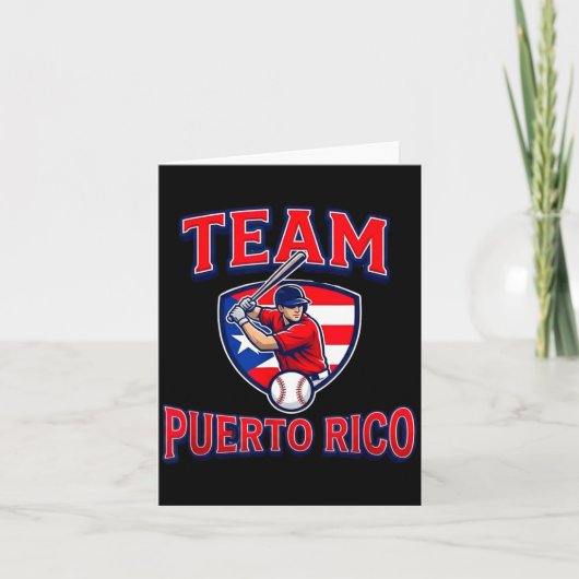 Team Puerto Rico Baseball Flag Patriotic  カード (正面)