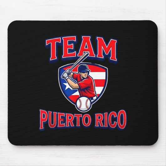Team Puerto Rico Baseball Flag Patriotic マウスパッド (正面)