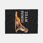 Team Punch Baby Monkey フリースブランケット (正面(横))