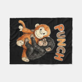 Team punch - baby monkey punch フリースブランケット (正面(横))