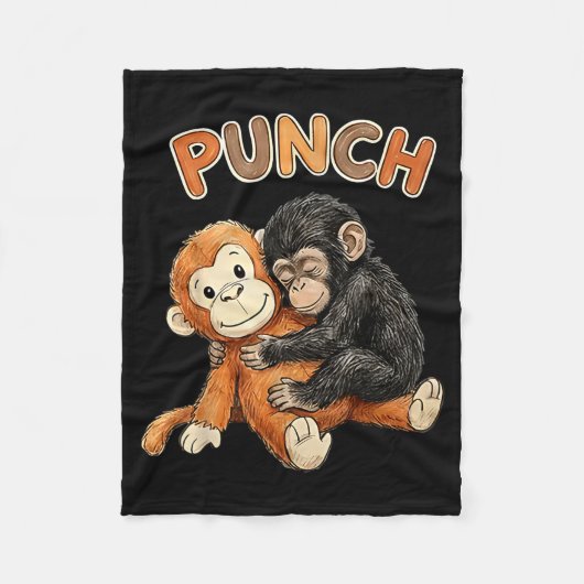 Team punch - baby monkey punch フリースブランケット (正面)