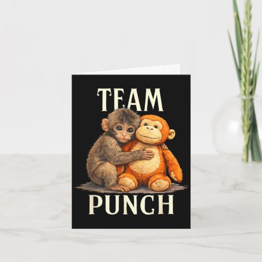 Team punch cute monkey and bear design  カード (正面)