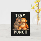 Team punch cute monkey and bear design  カード (黄色い花)