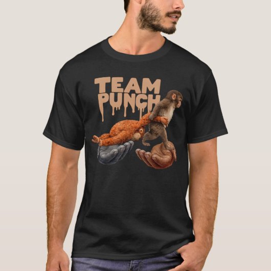 Team Punch Dripping Japanese Monkey Tシャツ (正面)
