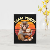 Team Punch Monkey Plush Retro Sun カード (黄色い花)