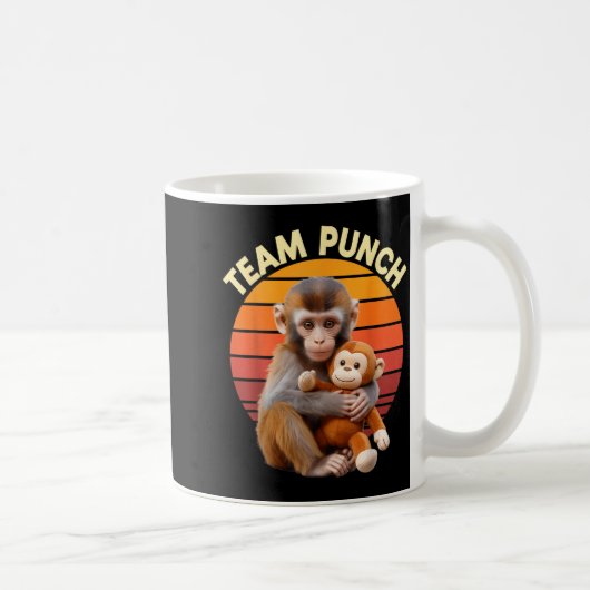 Team Punch Monkey Plush Retro Sun コーヒーマグカップ (右)