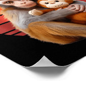 Team Punch Monkey Plush Retro Sun ポスター (角)