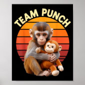 Team Punch Monkey Plush Retro Sun ポスター (正面)