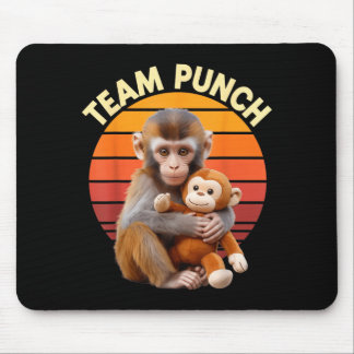 Team Punch Monkey Plush Retro Sun マウスパッド