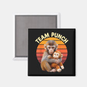 Team Punch Monkey Plush Retro Sun マグネット (正面/裏面)