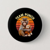 Team Punch Monkey Plush Retro Sun 缶バッジ (正面)