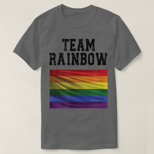 Team Rainbow, LGBTQ, LGBT, GayPride  Tシャツ (デザイン正面)