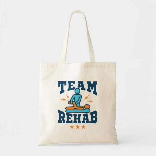 Team Rehab Physical Therapy Therapist Squad Staff トートバッグ (正面)