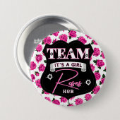 Team Roses 銃orバラ ベビーシャワーの性別発表 缶バッジ (正面&裏面)