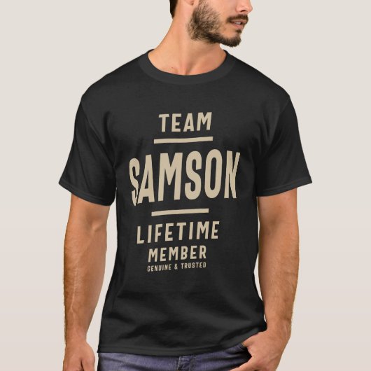 Team Samson Lifetime Member – 名前Samson Tシャツ (正面)