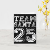 Team Santa 2025 Santa Claus Hat Christmas  カード (黄色い花)