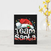 Team Santa Claus Christmas Family Matching Pajama  カード (黄色い花)