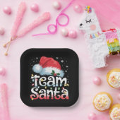 Team Santa Claus Christmas Family Matching Pajama ペーパープレート (パーティー)