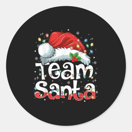 Team Santa Claus Christmas Family Matching Pajama  ラウンドシール (正面)