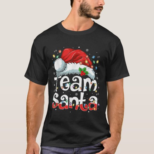 Team Santa Claus Christmas Family Matching Pajama  Tシャツ (正面)