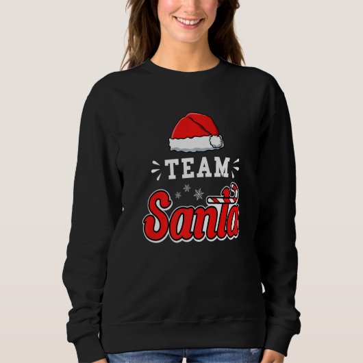 Team Santa Hat Christmas Holiday Season Santa Clau スウェットシャツ (正面)