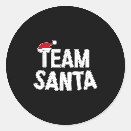 Team Santa Shirt Adult Kids Christmas Santa Squad  ラウンドシール (正面)