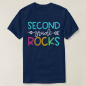 Team Second Grade Funny Hello 2nd Grade Rocks Back Tシャツ (デザイン正面)
