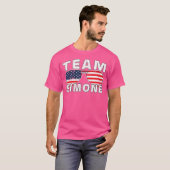 Team Simone Usa Flag Sunglasses Support Tシャツ (正面フル)