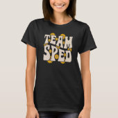 Team SPED Teacher Special Education Sunflower Retr Tシャツ (正面)