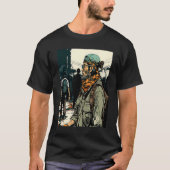 Team Sport Games Retro Airsoft Player Tシャツ (正面)