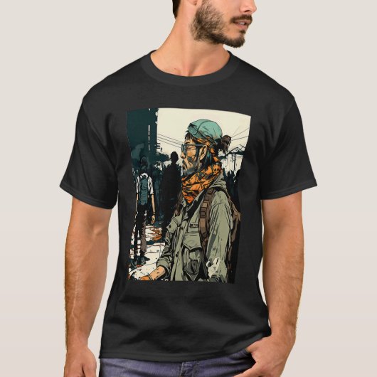 Team Sport Games Retro Airsoft Player Tシャツ (正面)