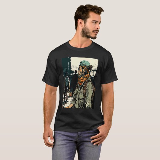 Team Sport Games Retro Airsoft Player Tシャツ (正面フル)