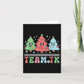 Team Tk Teacher Christmas Sweater Retro Xmas Tree カード (正面)