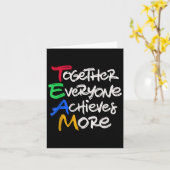 Team Together Everyone Achieves More Teamwork Moti カード (黄色い花)