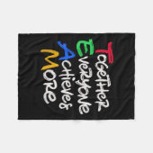 Team Together Everyone Achieves More Teamwork Moti フリースブランケット (正面(横))