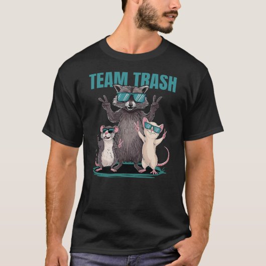 Team Trash Opossum Raccoon Rat Animals Garbage Gan Tシャツ (正面)