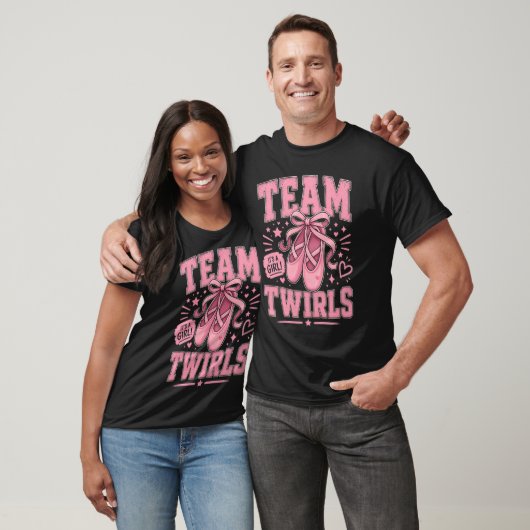 Team Twirls Funny Team Girl Gender Reveal  Tシャツ (ユニセックス)