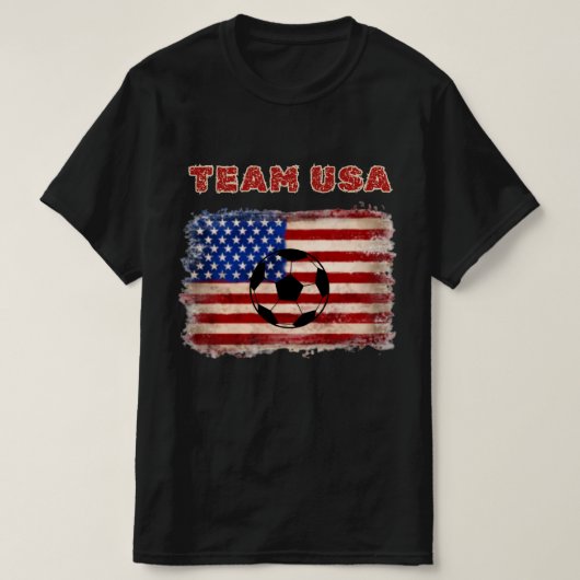 Team USA 2026 Distressed Flag Soccer Game Day Tシャツ (デザイン正面)