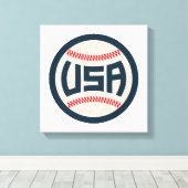 Team USA Baseball キャンバスプリント (インサイチュ (ウッドフロア))