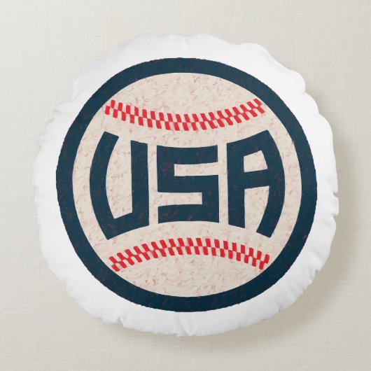 Team USA Baseball ラウンドクッション (正面)